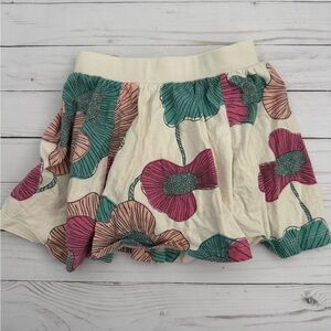 Tea Collection Cream and Pink Floral Mini Skort